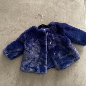 Navy Blue Faux Fur Sweater